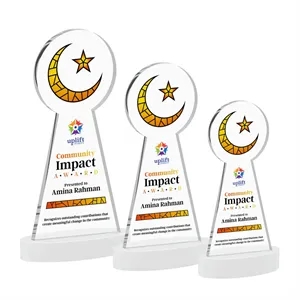 Crescent & Star VividPrint™ Award on Alberton Base - White