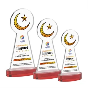 Crescent & Star VividPrint™ Award on Alberton Base - Red