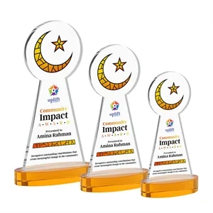Crescent & Star VividPrint™ Award on Alberton Base  - Amber
