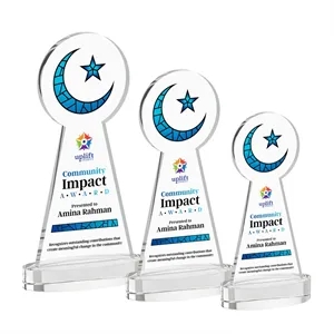 Crescent & Star VividPrint™ Award on Alberton Base - Clear