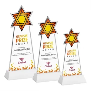 Star of David VividPrint™ Award on Hartford Base - White