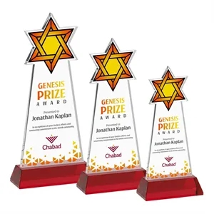 Star of David VividPrint™ Award on Hartford Base - Red