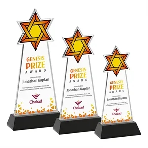Star of David VividPrint™ Award on Hartford Base  - Black