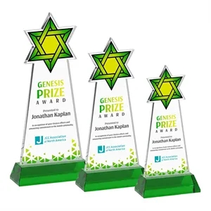 Star of David VividPrint™ Award on Hartford Base - Green