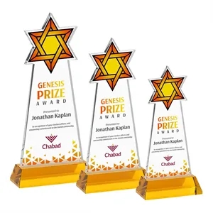 Star of David VividPrint™ Award on Hartford Base - Amber