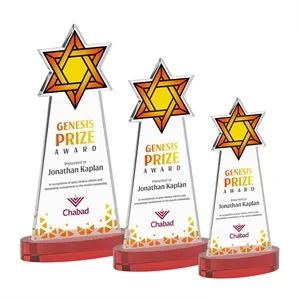 Star of David VividPrint™ Award on Alberton Base - Red
