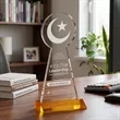 Crescent & Star Award - Amber | https://www.bestnamebadges.com
