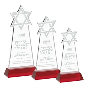 Star of David Award on Hartford Base - Red