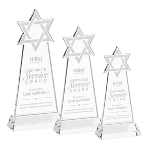 Star of David Award on Hartford Base - Clear