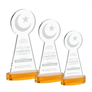 Crescent & Star Award on Alberton Base - Amber