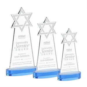 Star of David Award on Alberton Base - Sky Blue
