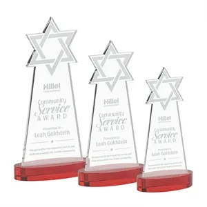 Star of David Award on Alberton Base - Red