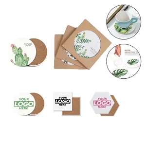 Custom Full Color Ceramic Absorbent Drink Coaster 4 inch Cup