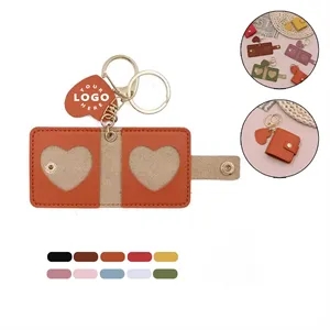 PU Leather Keychain Photo Album Holder Mother's Day Gift
