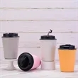 Wheat Straw Reusable Coffee Cup With Lid Portable Mug | https://www.bestnamebadges.com