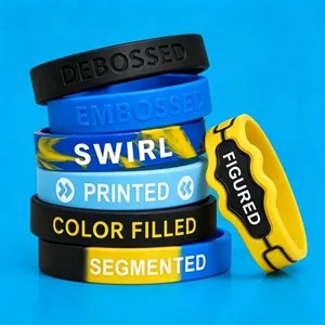 1/2" Width Custom Logo Silicone Wristbands