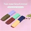 Custom Two-Color Angular TPR Eraser | https://www.bestnamebadges.com
