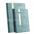 Soft-touch Leather Notebook with Built-in Pen Holder | https://www.bestnamebadges.com