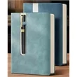 Soft-touch Leather Notebook with Built-in Pen Holder | https://www.bestnamebadges.com