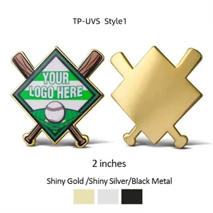 UV Printed Baseball Pins w/ Stock Shape