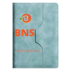 Textured Leather Notebook with Built-in Pen Loop