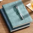 Textured Leather Notebook with Built-in Pen Loop | https://www.bestnamebadges.com