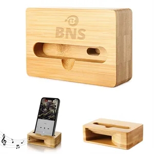 Bamboo Phone Amplifier Stand No Battery