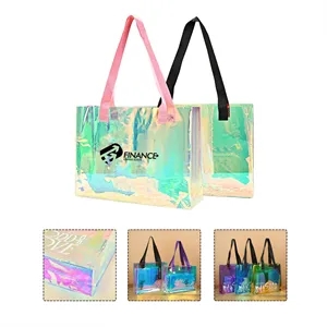 Stadium Approved PVC Holographic Clear Tote Bag W/ Handle