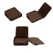 4" Square Leather Coaster Set With Flip Top Holder | https://www.bestnamebadges.com