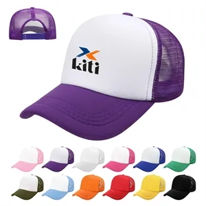 5 Panel Two Tone Mesh Back Trucker Cap