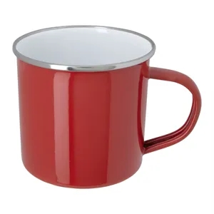 11.8 oz. Enamel Mug with Stainless Steel Rim with Steel C...