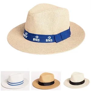 Custom Paper Straw Sun Hat Short Brim Breathable