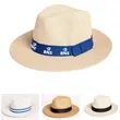 Custom Paper Straw Sun Hat Short Brim Breathable | https://www.bestnamebadges.com