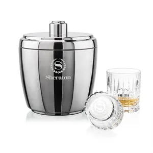 Pescara Ice Bucket & Princeton On-the-Rocks Set