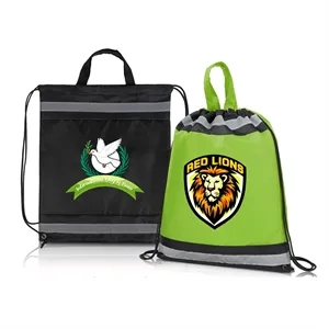 SMALL REFLECTIVE POLYESTER DRAWSTRING BACKPACK