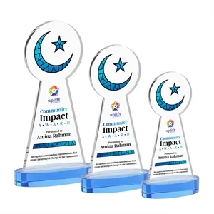 Crescent & Star VividPrint™ Award on Alberton Base-Sky Blue