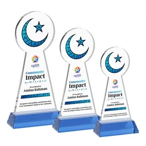 Crescent & Star VividPrint™ Award on Hartford Base-Sky Blue