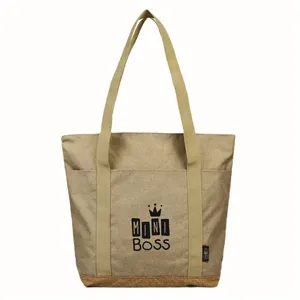 Sustainable Cork & RPET Tote With Zipper