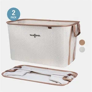 CleverMade® 2-PACK Premium Collapsible Laundry Basket LUXE