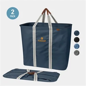 CleverMade® 2-PACK Structured Collapsible Laundry Caddy Bag