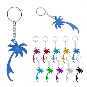 Palm Tree Shaped Metal Bottle Opener Keychain