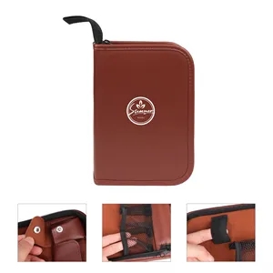 Multifunctional PU Leather Golf Accessory Bag W/ Handle