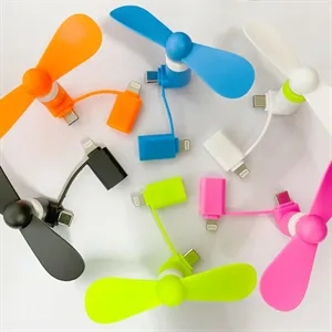 Mini Fan Dual with Lightning and USB C | https://www.bestnamebadges.com