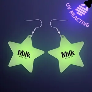 Neon Star Earrings, UV Reactive (1-PAIR)
