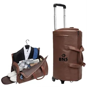 Travel Garment Leather Bag w/ Wheels
