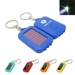 Solar Powered Led Flashlight Keychain