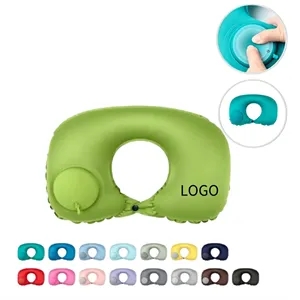Inflatable U-Shaped Neck Pillow with Press Pump