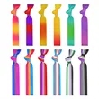 Colorful Rainbow Elastic Knotted Hair Ties | https://www.bestnamebadges.com