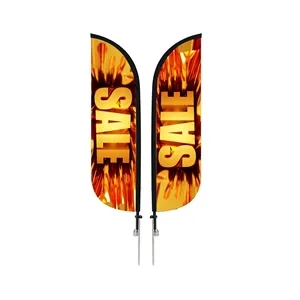 15' LARGE CUSTOM DOUBLE SIDE FEATHER FLAG W/ SPIKE BASE
