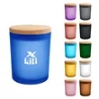7Oz Assorted Colors Glass Candle Jars With Bamboo Lid | https://www.bestnamebadges.com